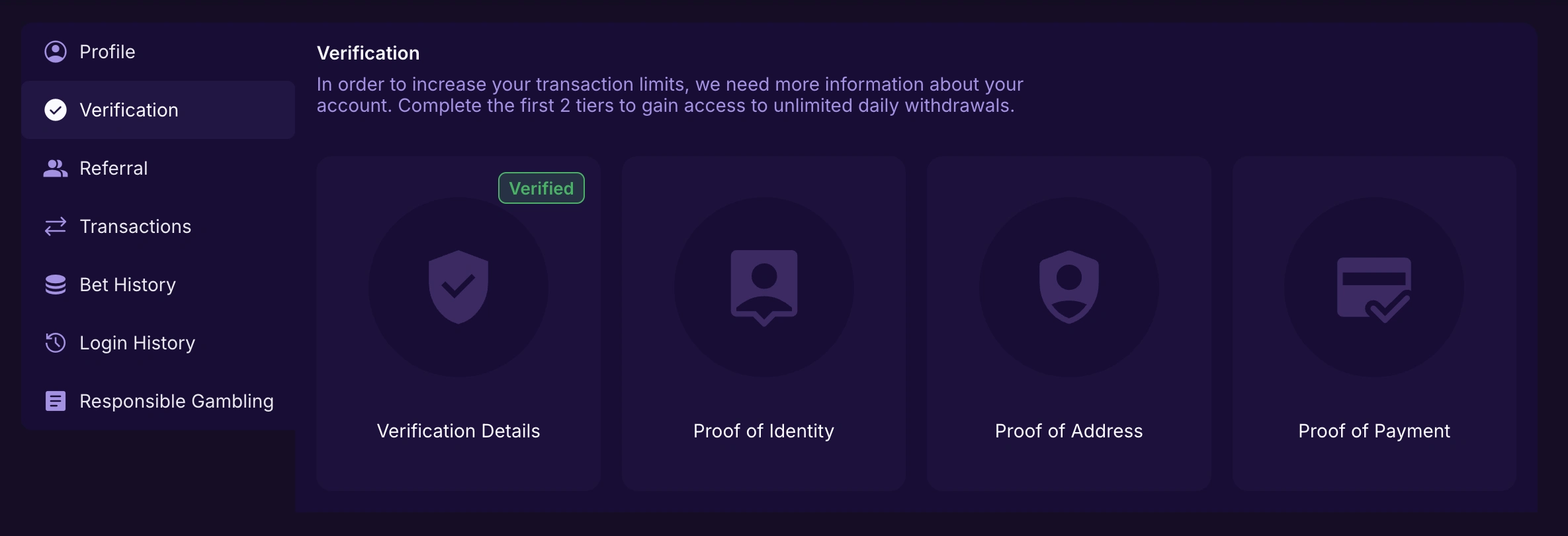 SpinBet Verification