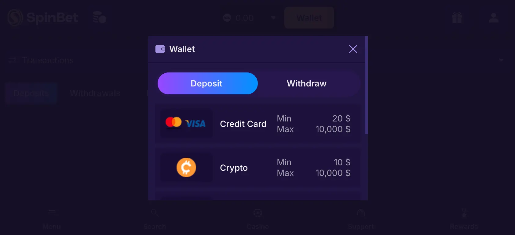 spinbet casino mobile app